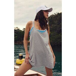 Free People Movement Hot Shot Mini Dress Size Large Heather Grey